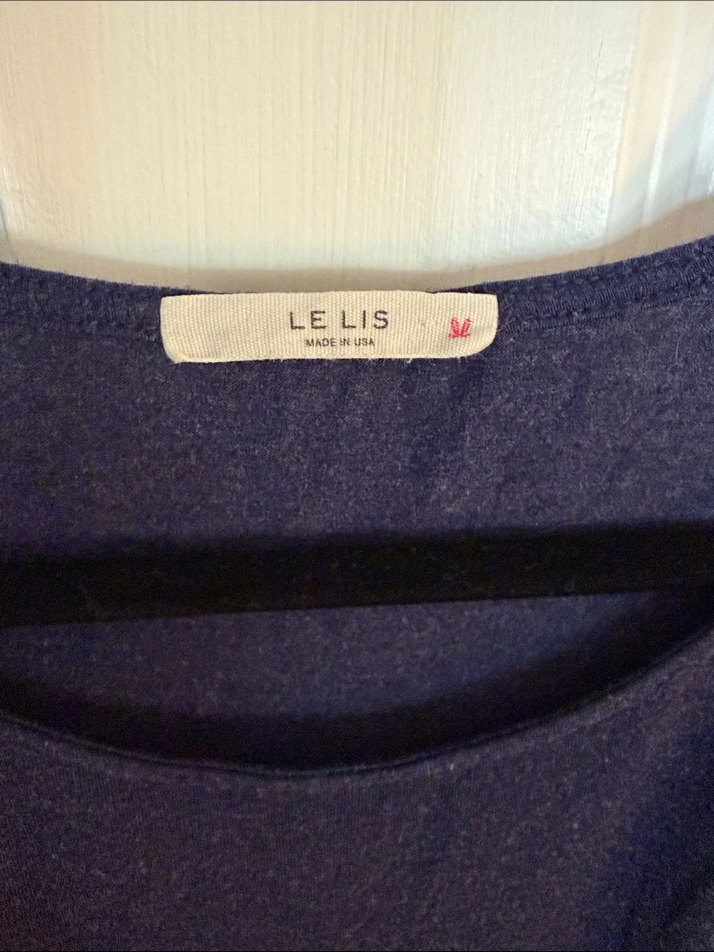 Le Lis Navy Long-Sleeve Tee with Crochet Cuffs